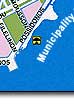 Municipality beach with hot springs inside the seacoast